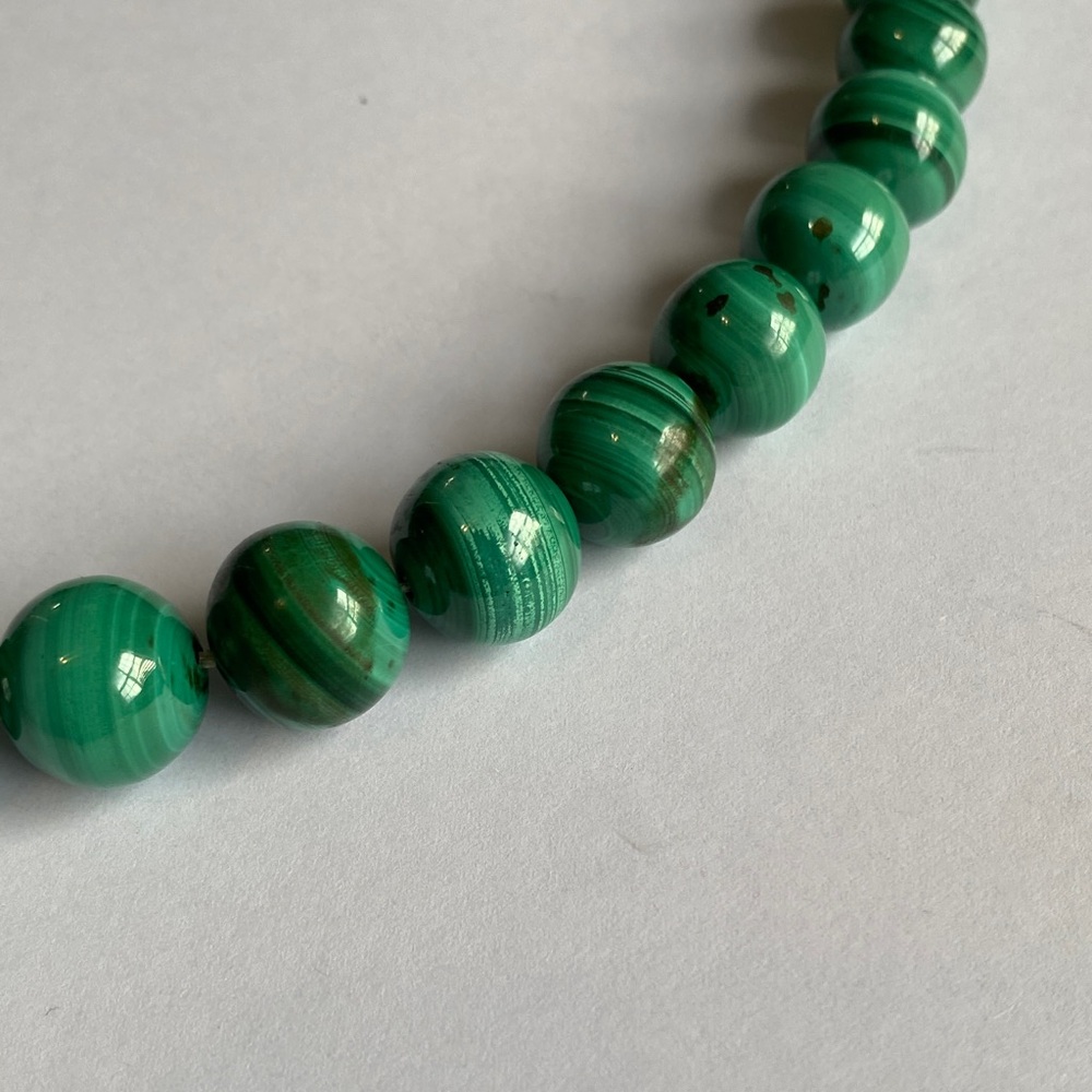 Vintage Malachite Bead Necklace - Picture 7 of 14